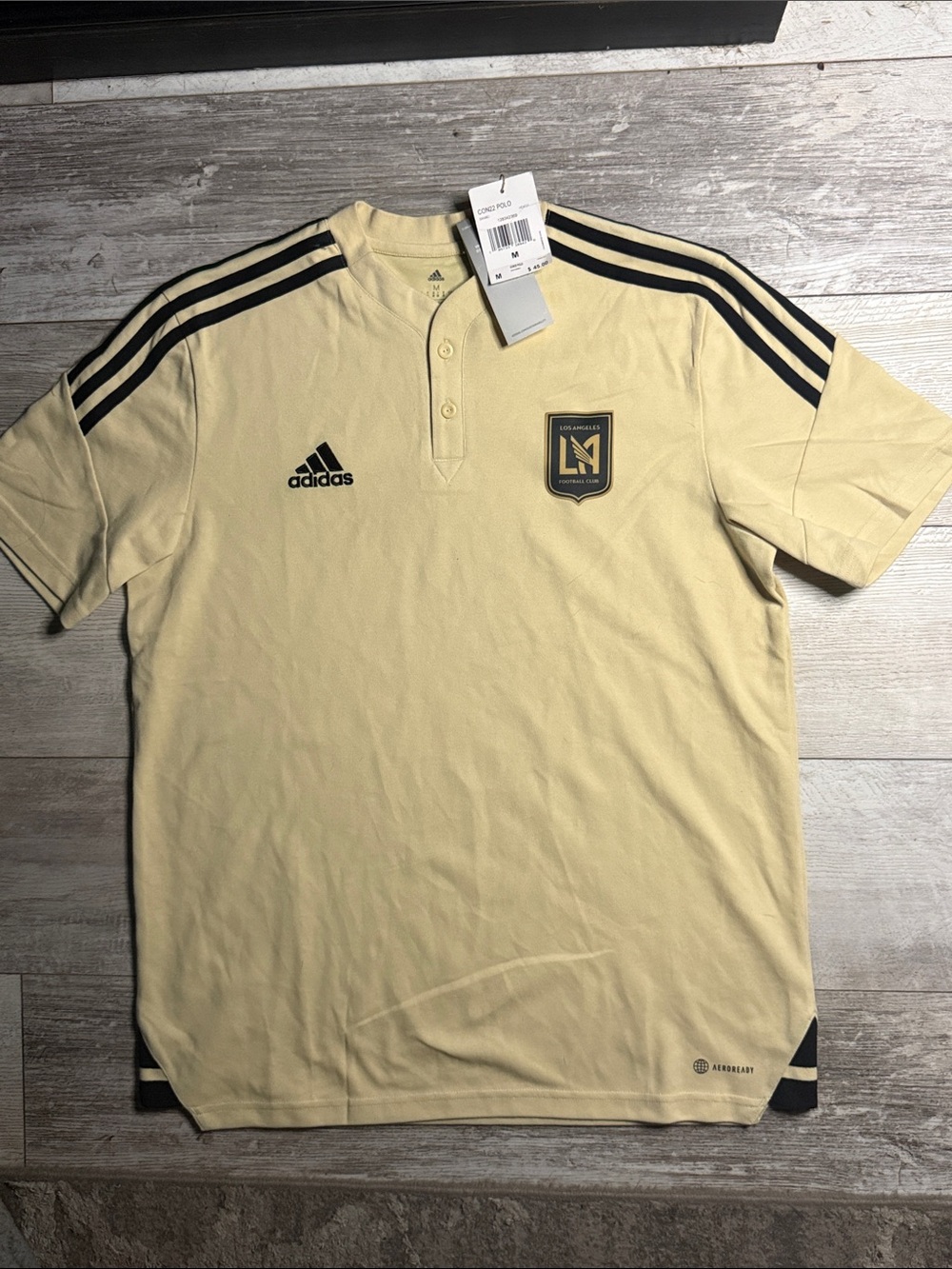 Adidas Men’s Los Angeles FC Pale Yellow Soccer Jersey with Black Accents